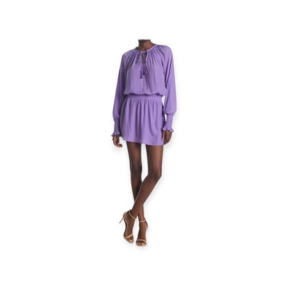 Ramy Brook Brin Tassel Tie Neck Dress Women’s Purple Orchid Lilac – Boho Chic - Picture 1 of 14